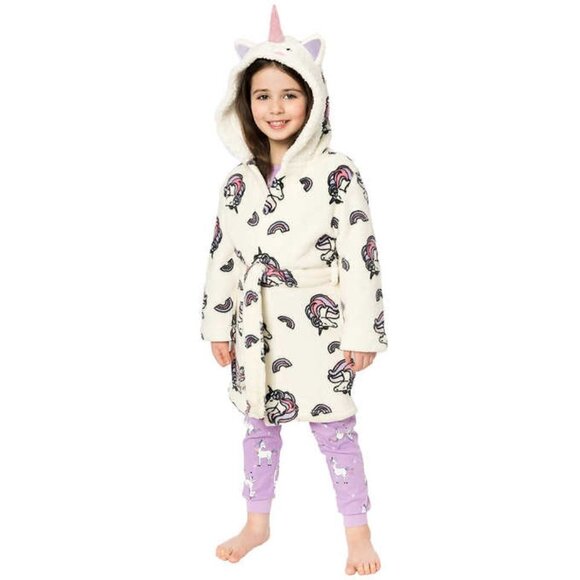 NEW Pekkle Hooded Kids' Bathrobe | Unicorn | Size 2/3 - Picture 1 of 7